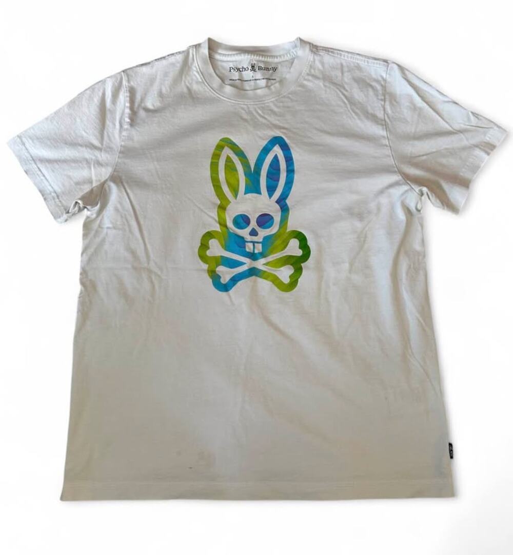Mens Psycho Bunny white Graphic T-Shirt 5